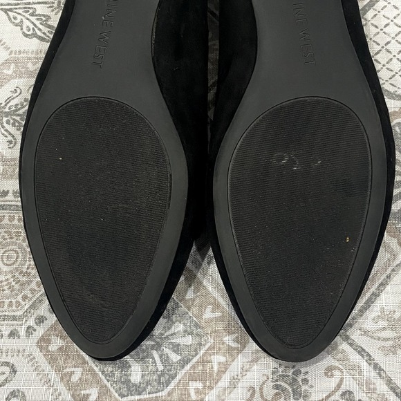 Black Suede Zappoli Loafer Ballet Flats by NINE WEST Size 8.5M - Picture 9 of 11